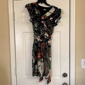 Eva Franco Ruffle Wrap Dress
